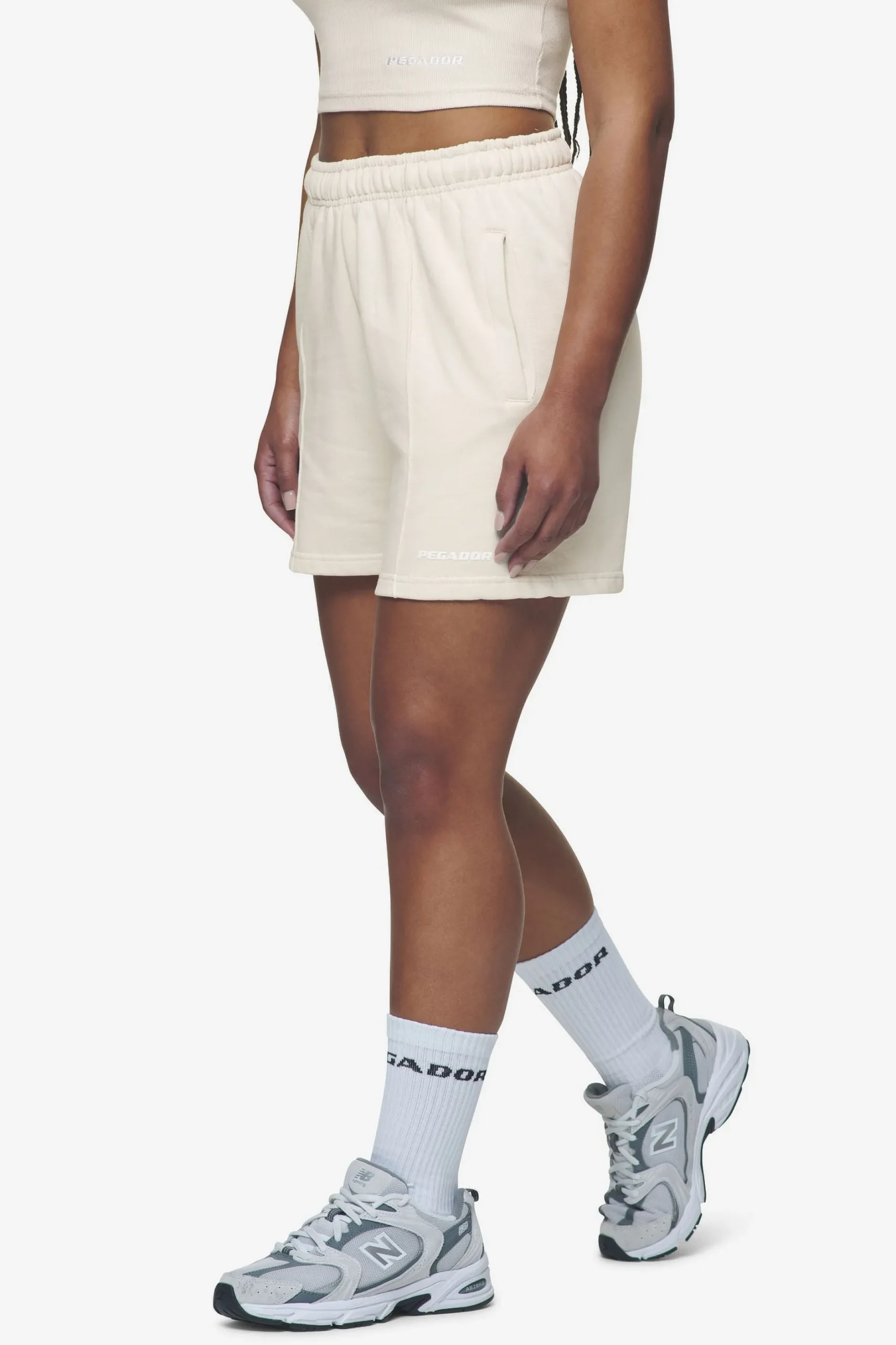 Pegador Sully High Waisted Shorts White Gum