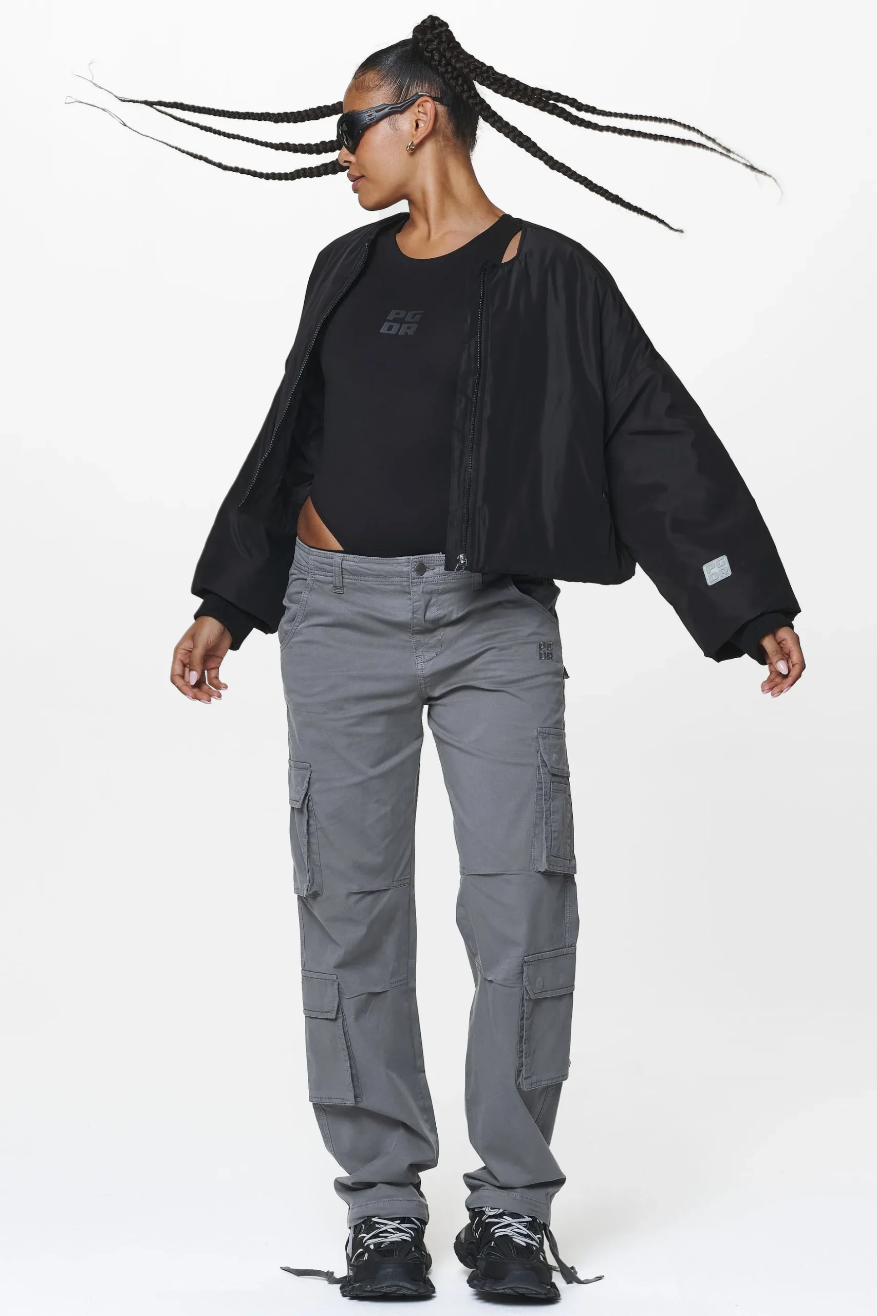 Pegador Tanum Wide Cargo Pants Anthracite Grey