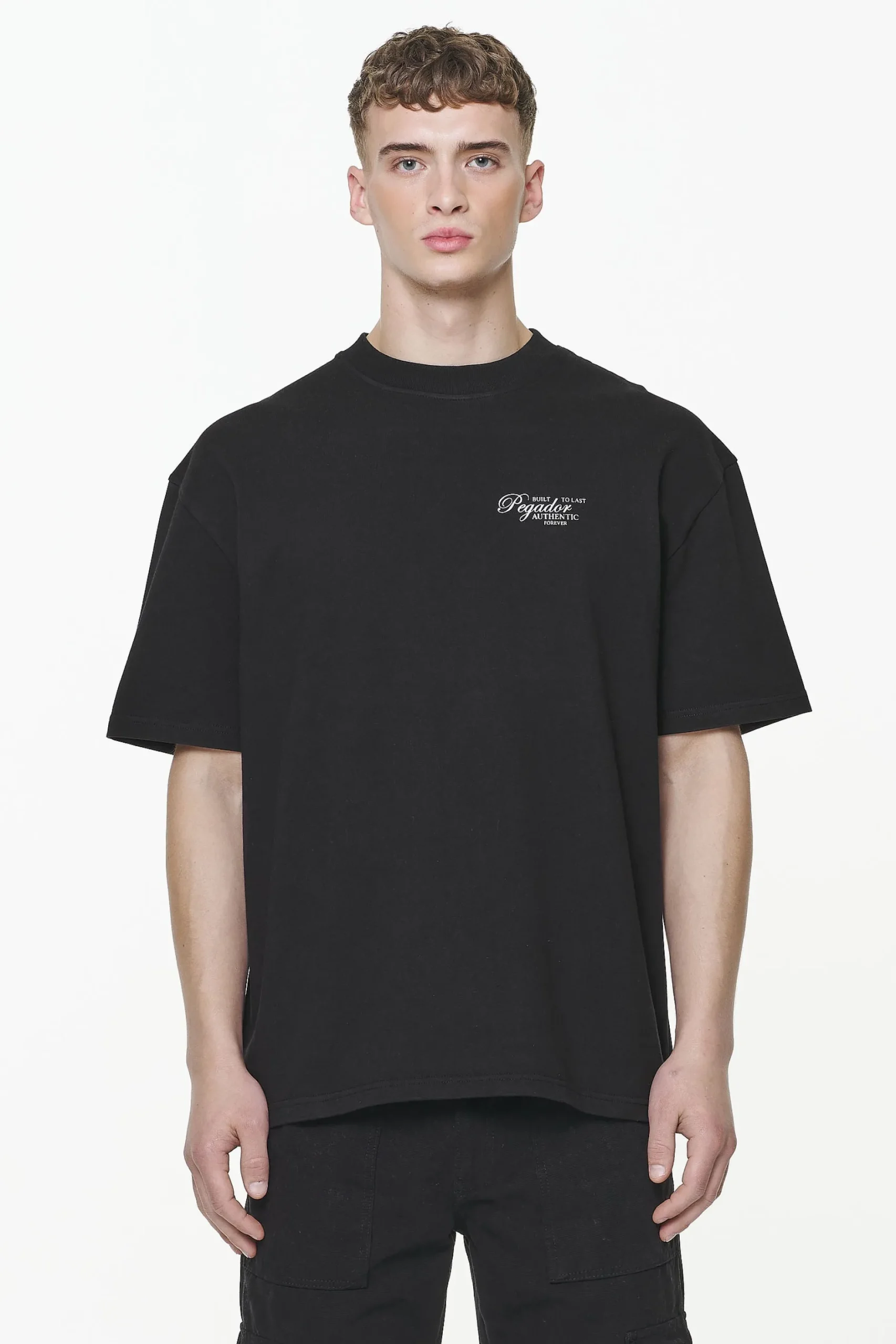Pegador Tavery Oversized Tee Vintage Washed Onyx Black