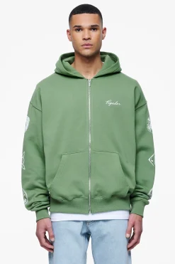 Pegador Teston Sweat Jacket Vintage Washed Cypress Green