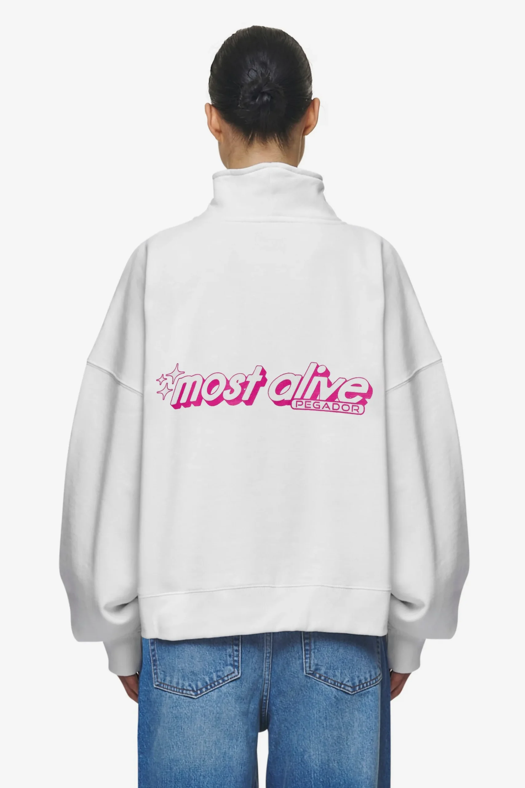 Pegador Thea Oversized Halfzip Sweater White