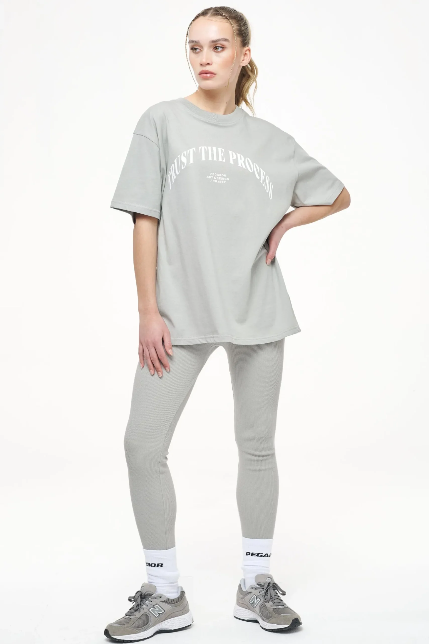Pegador Topa Oversized Tee Vintage Washed Quiet Gray