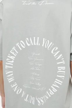 Pegador Topa Oversized Tee Vintage Washed Quiet Gray