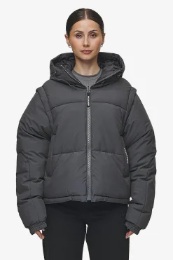 Pegador Trixy 4 In 1 Reversible Puffer Jacket Anthracite