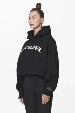 Pegador Troms Oversized Cropped Hoodie Black