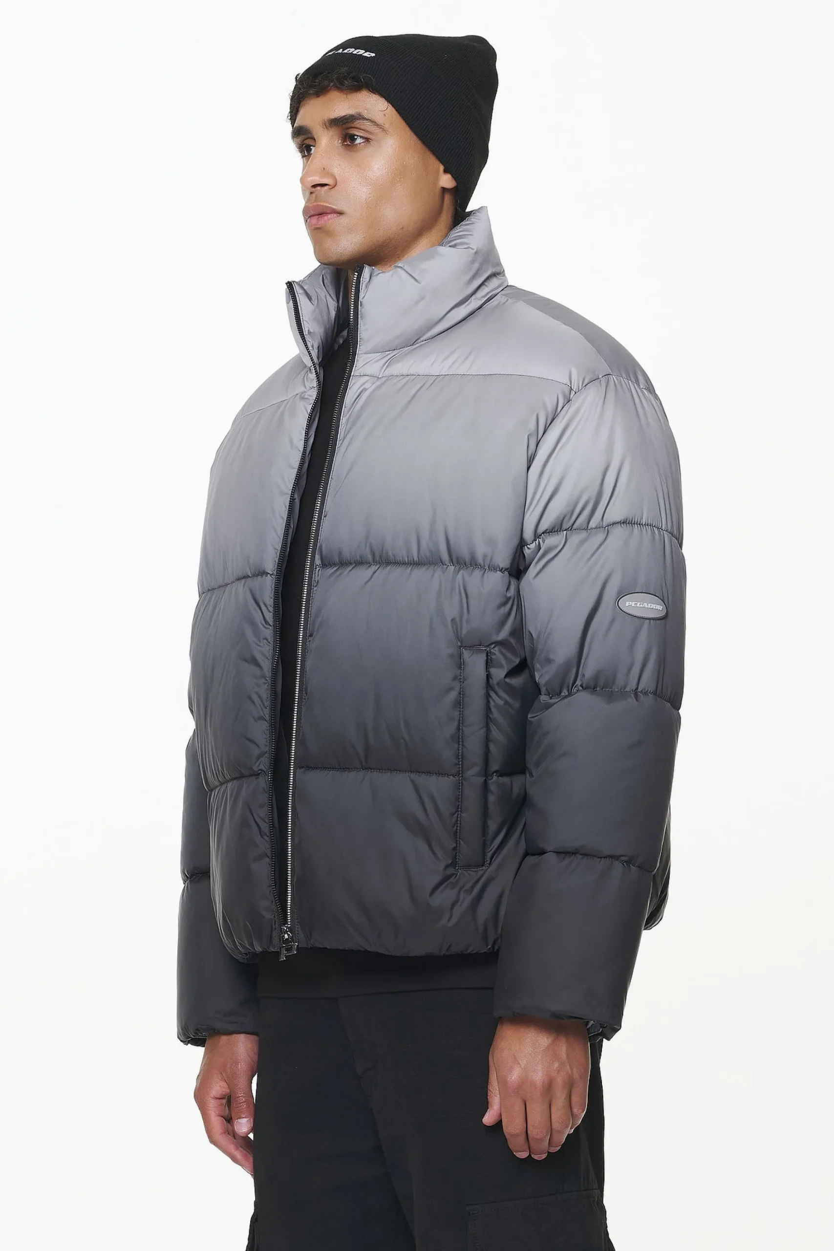 Pegador Tunis Faded Puffer Jacket Dark Grey
