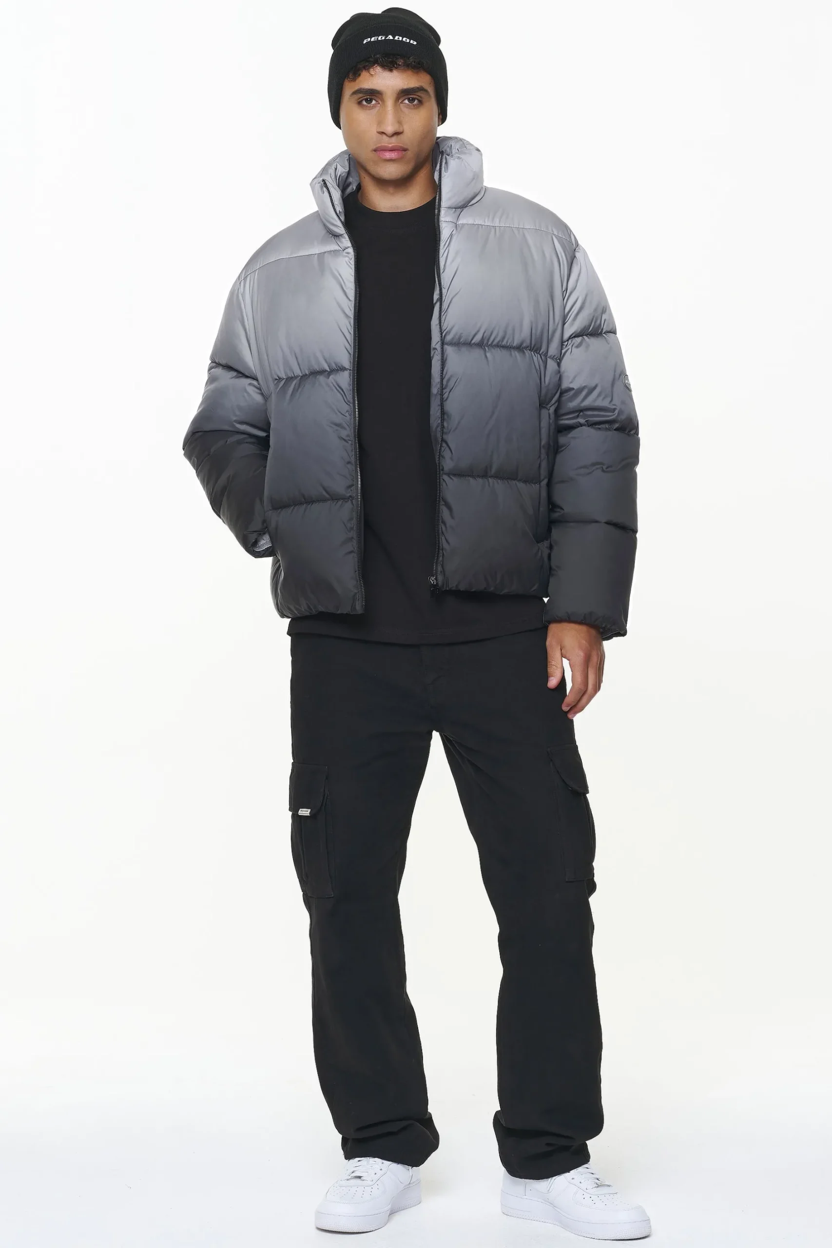 Pegador Tunis Faded Puffer Jacket Dark Grey