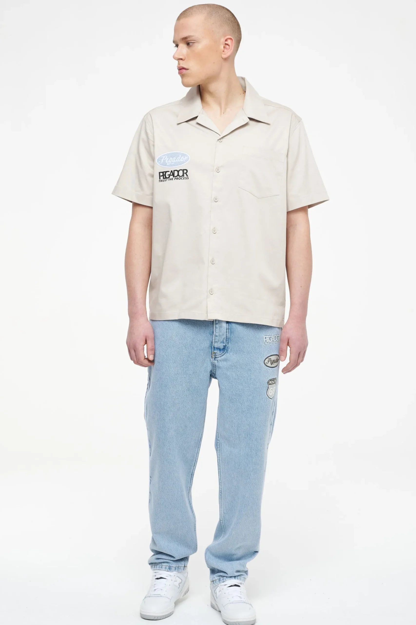 Pegador Vanness Baggy Jeans Washed Blue