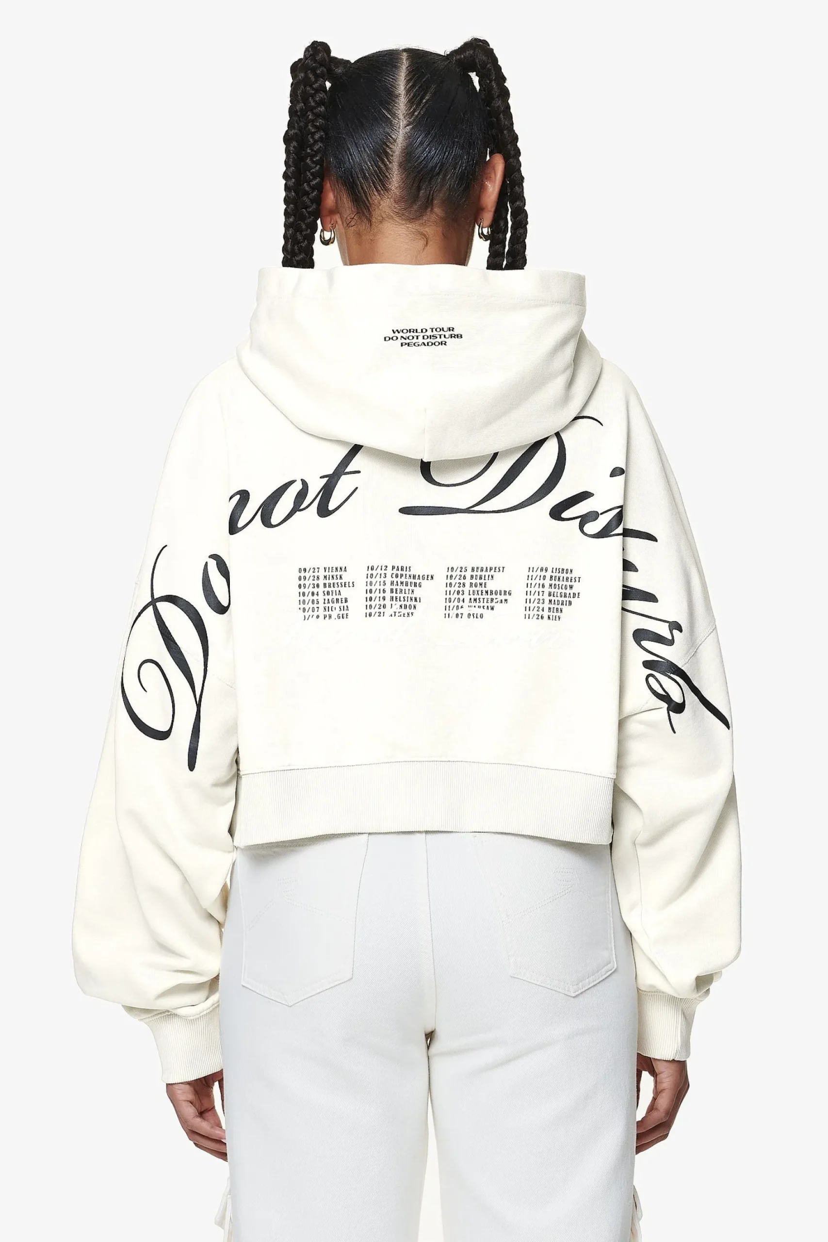 Pegador Vrena Oversized Cropped Hoodie Washed Salty Cream