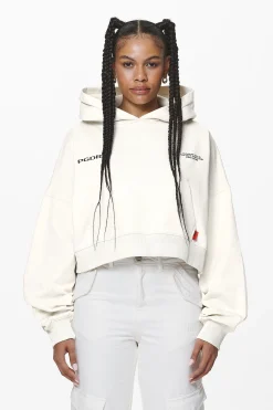 Pegador Vrena Oversized Cropped Hoodie Washed Salty Cream