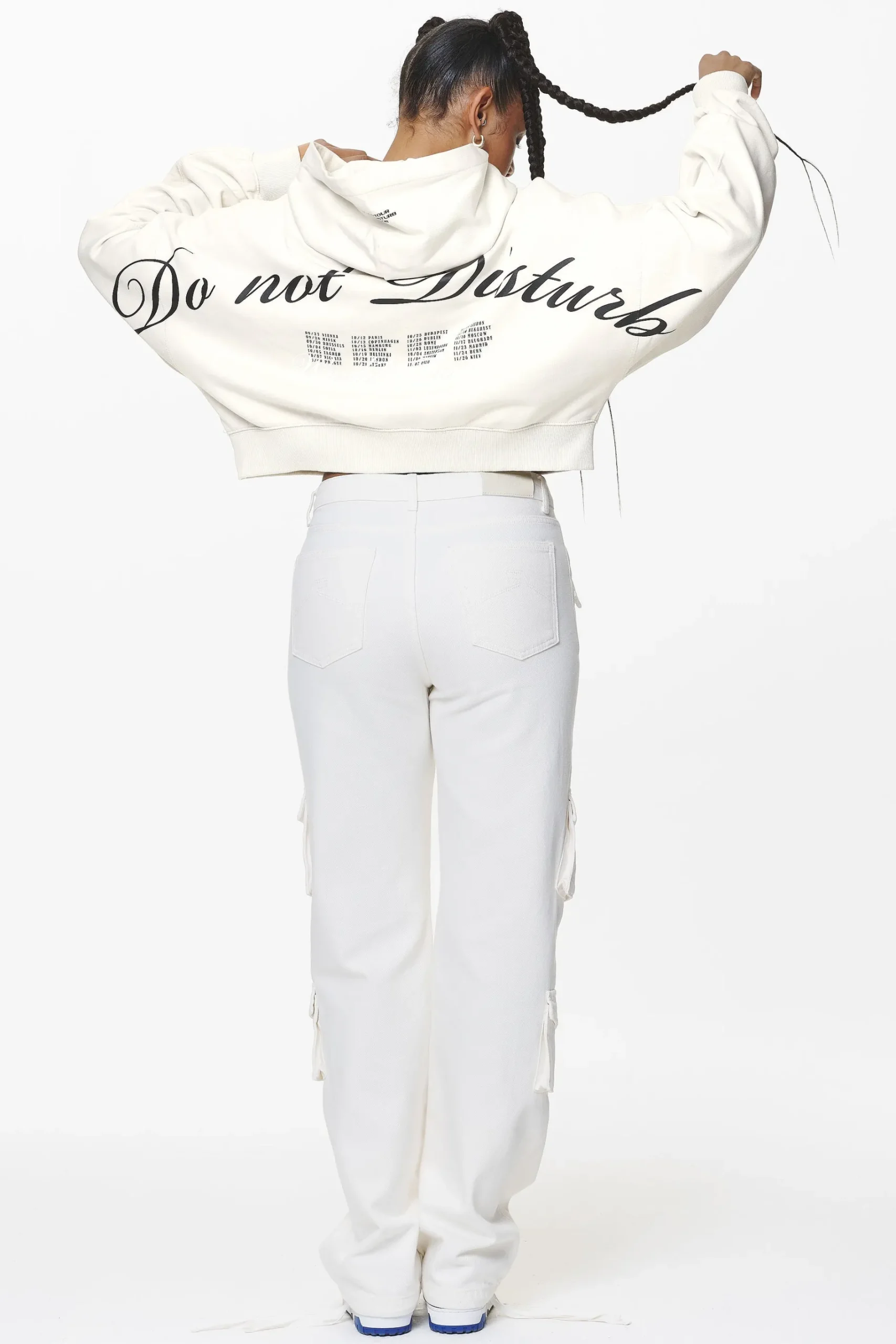 Pegador Vrena Oversized Cropped Hoodie Washed Salty Cream