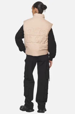 Pegador Wilton Cropped Oversized Vest Safari Sand