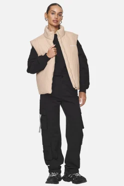 Pegador Wilton Cropped Oversized Vest Safari Sand