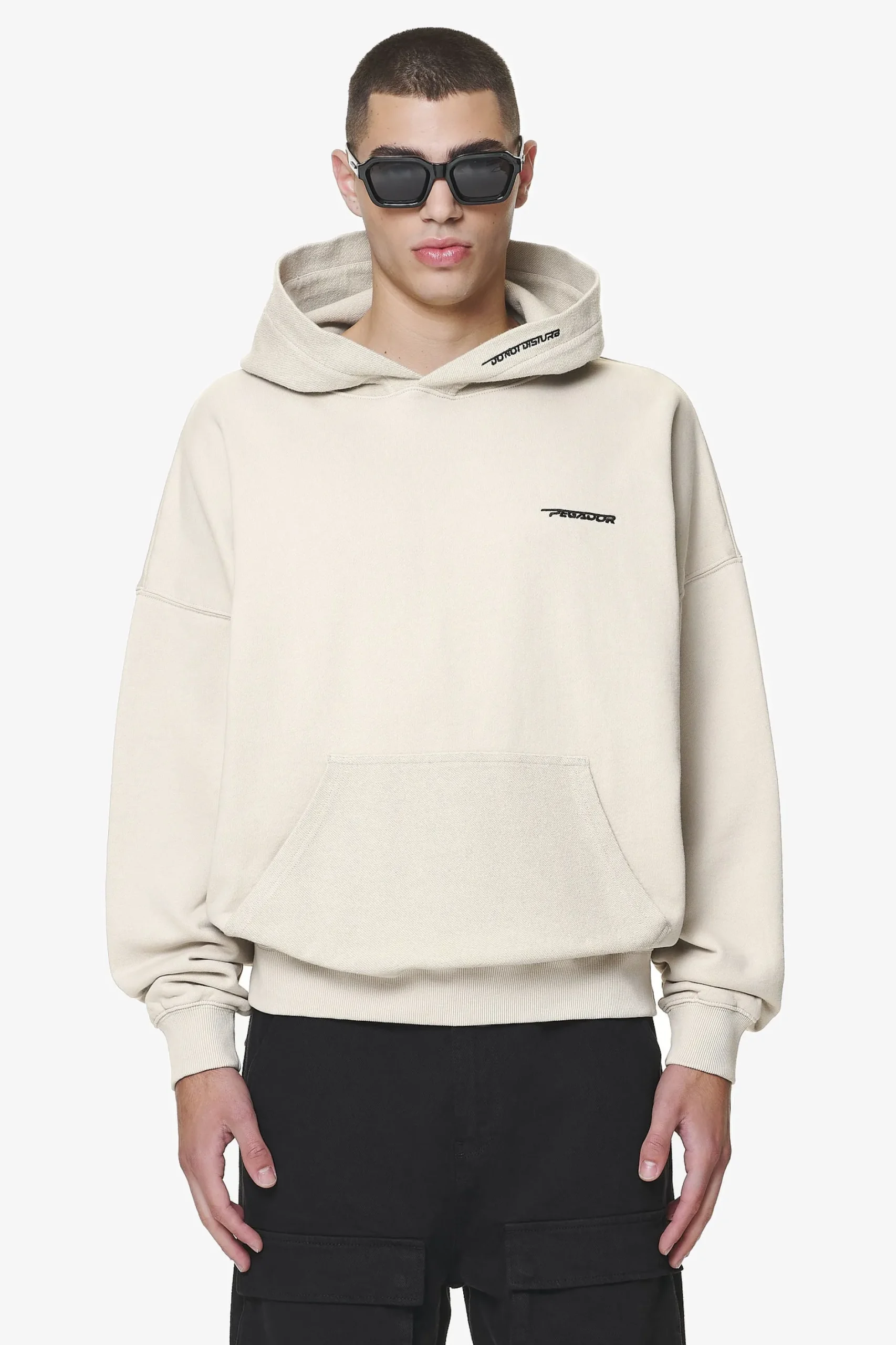 Pegador Wintor Inside Out Terry Boxy Hoodie Washed Dust Cream