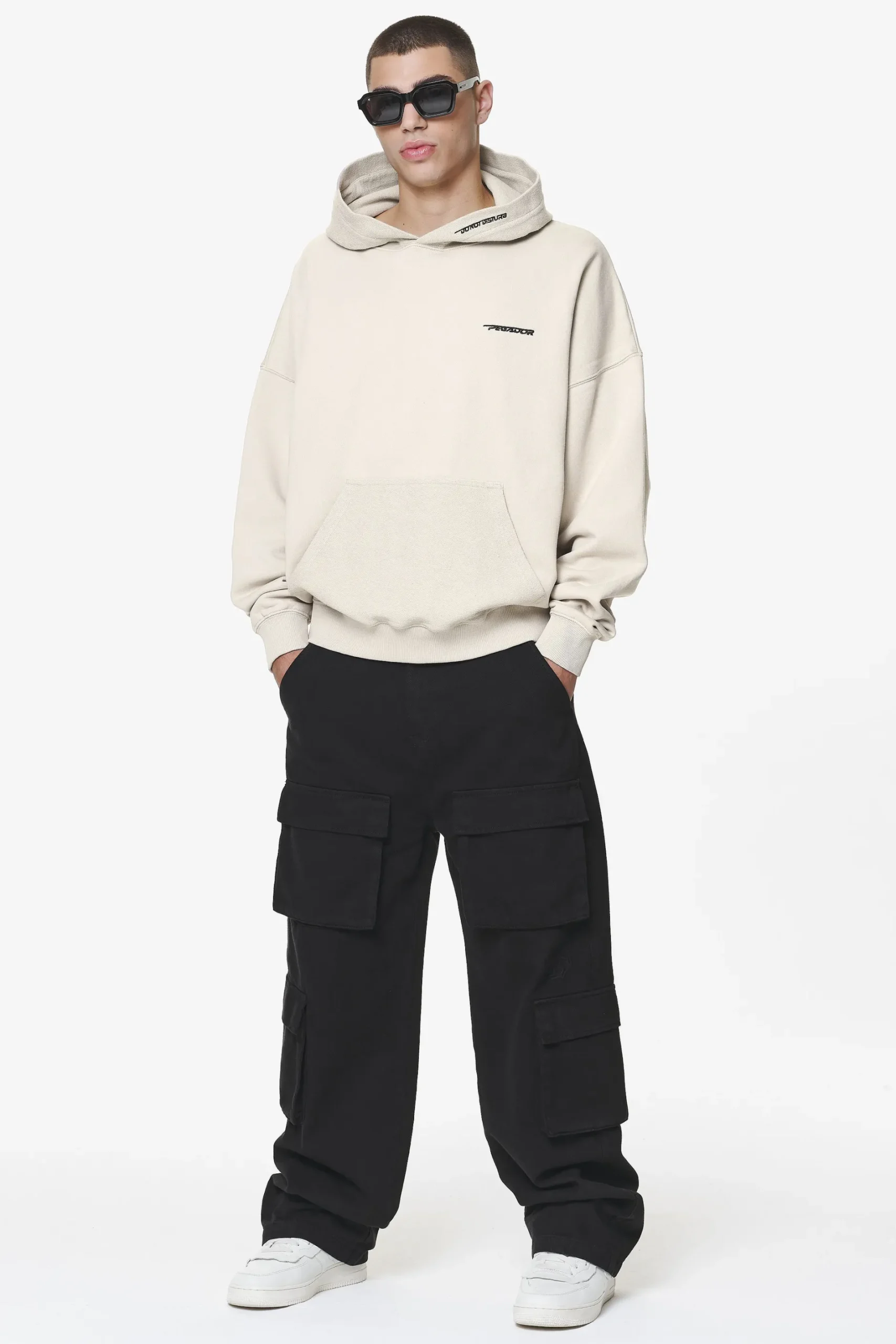 Pegador Wintor Inside Out Terry Boxy Hoodie Washed Dust Cream