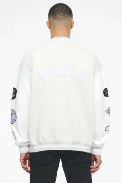 Pegador Yardley Varsity Jacket Washed Angels Cream Bright White