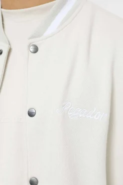 Pegador Yardley Varsity Jacket Washed Angels Cream Bright White