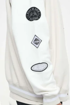 Pegador Yardley Varsity Jacket Washed Angels Cream Bright White