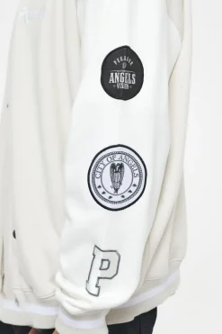 Pegador Yardley Varsity Jacket Washed Angels Cream Bright White