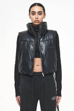 Pegador Zito Cropped Faux Leather Vest