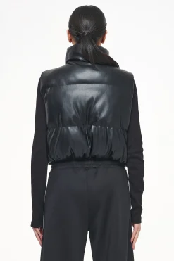 Pegador Zito Cropped Faux Leather Vest