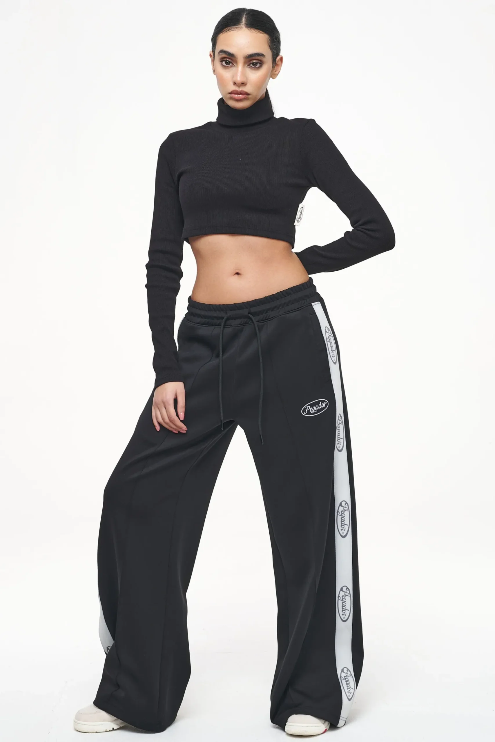 Pegador Zito Rib Cropped Turtleneck Longsleeve Black