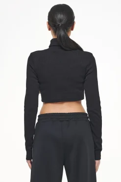 Pegador Zito Rib Cropped Turtleneck Longsleeve Black