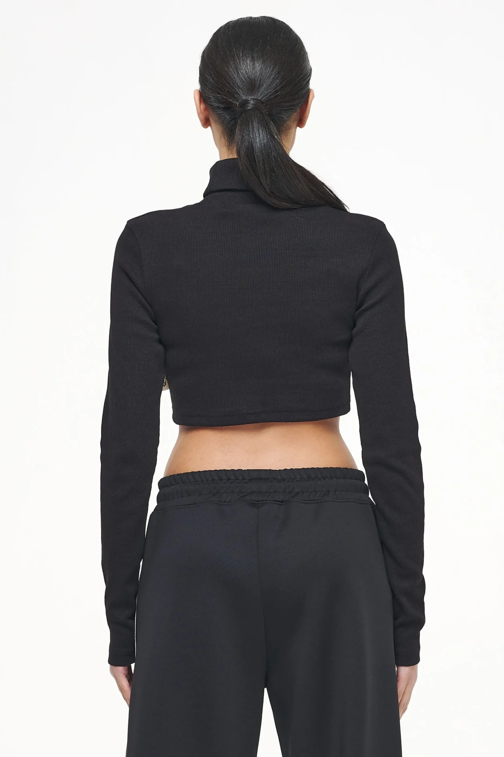 Pegador Zito Rib Cropped Turtleneck Longsleeve Black